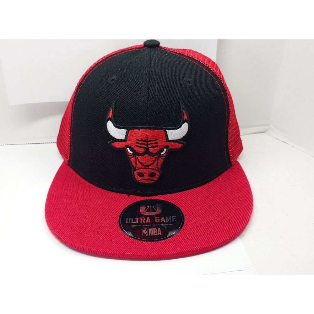 Chicago Bulls NBA Hat Mens Snapback Adjustable Ultra Game Red & Black Mesh Back